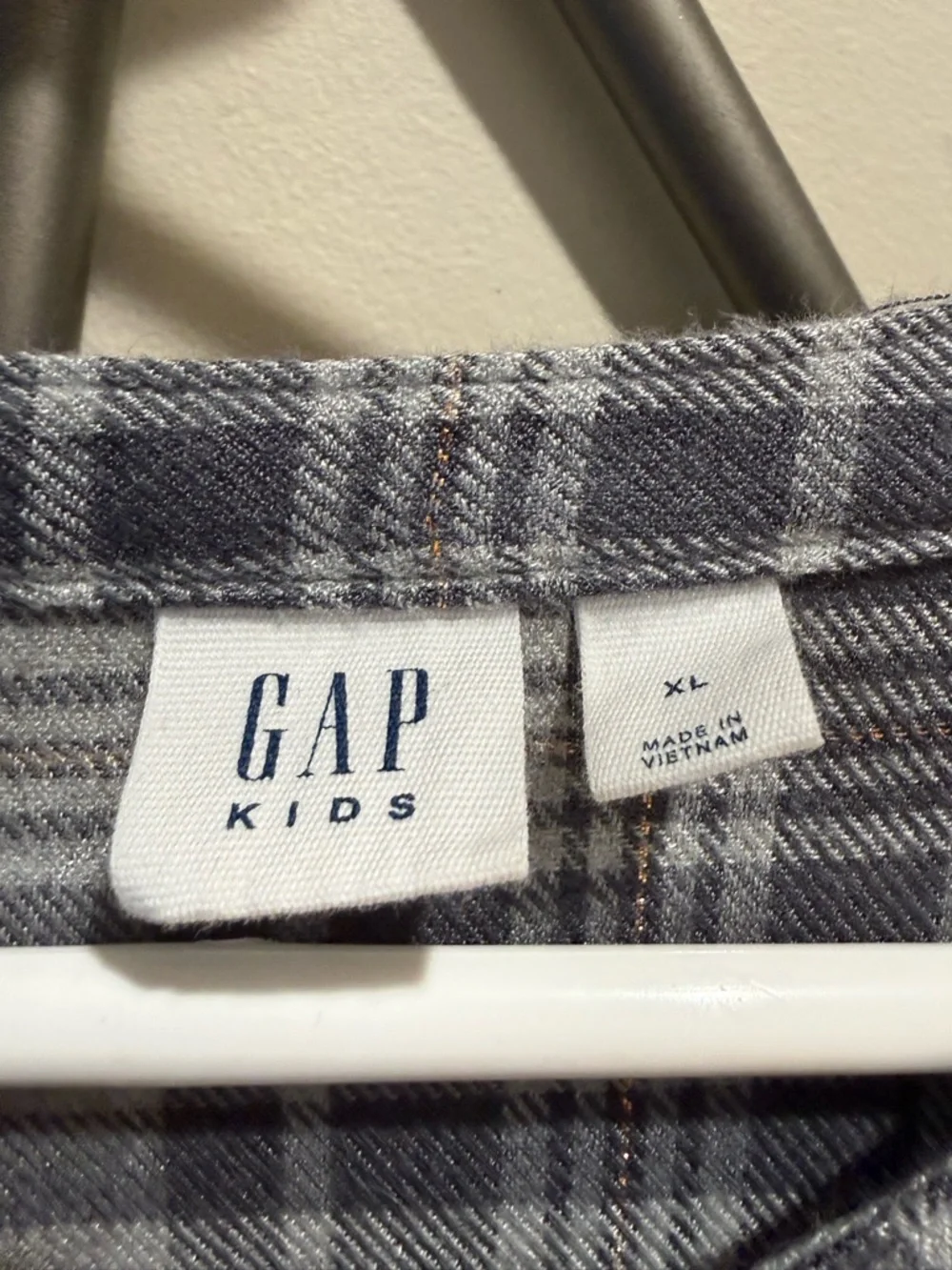 Gap Kids Gray Plaid Button-Front Tunic Dress Size XL